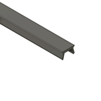 MODULAR SOLUTIONS PVC COVER PROFILE<br>45 SERIES, SHALLOW, BLACK, 2M